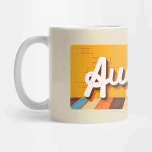 August Month Retro Text Mug